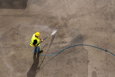 Property concrete cleaning